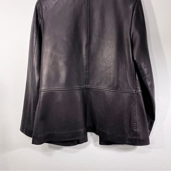 Women's anonymous Black Leather Jacket size Medium with buttons - Picture 5 of 14